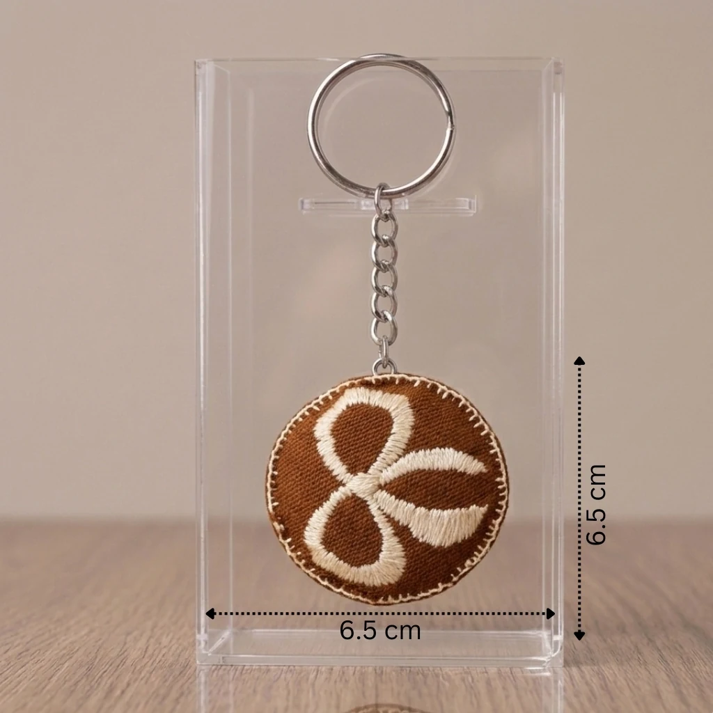 White Bow Fabric Keychain