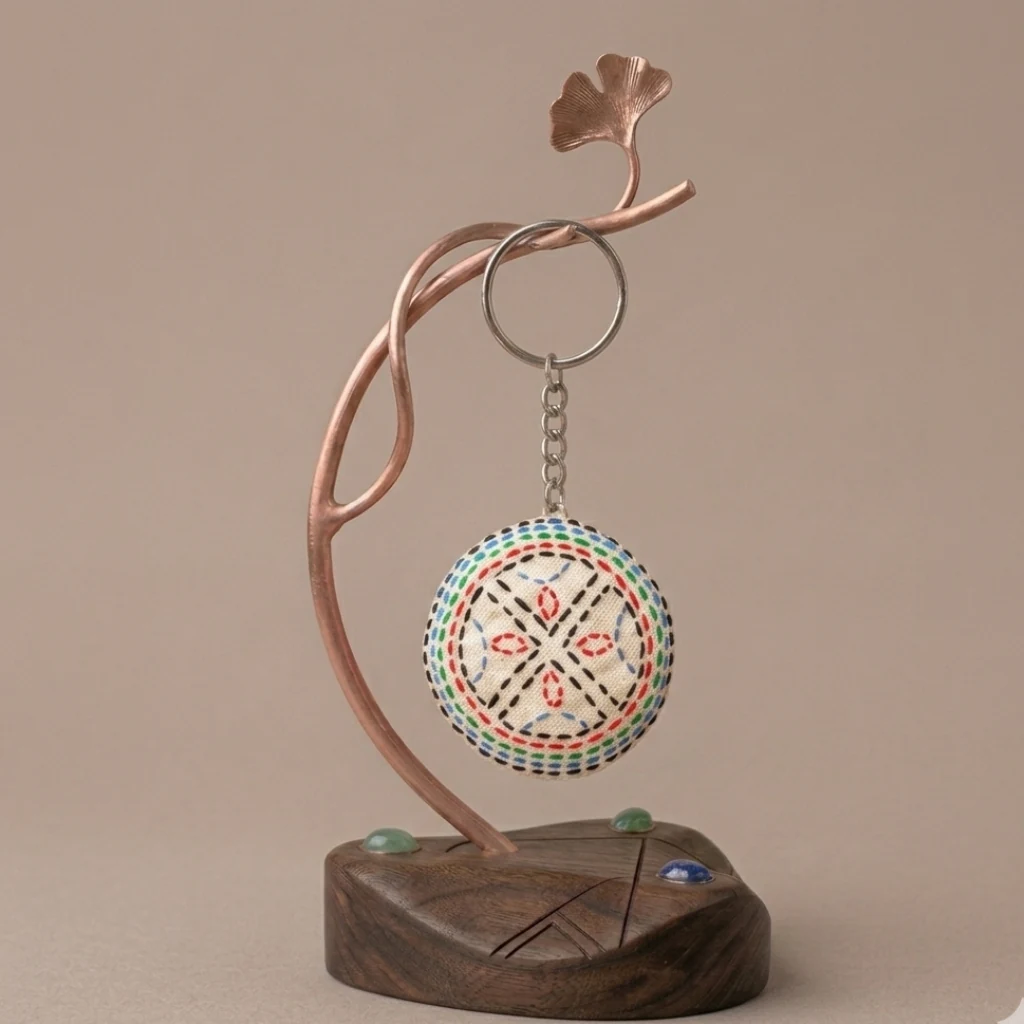 Pushpo - Kantha Stich Flower Keychain 