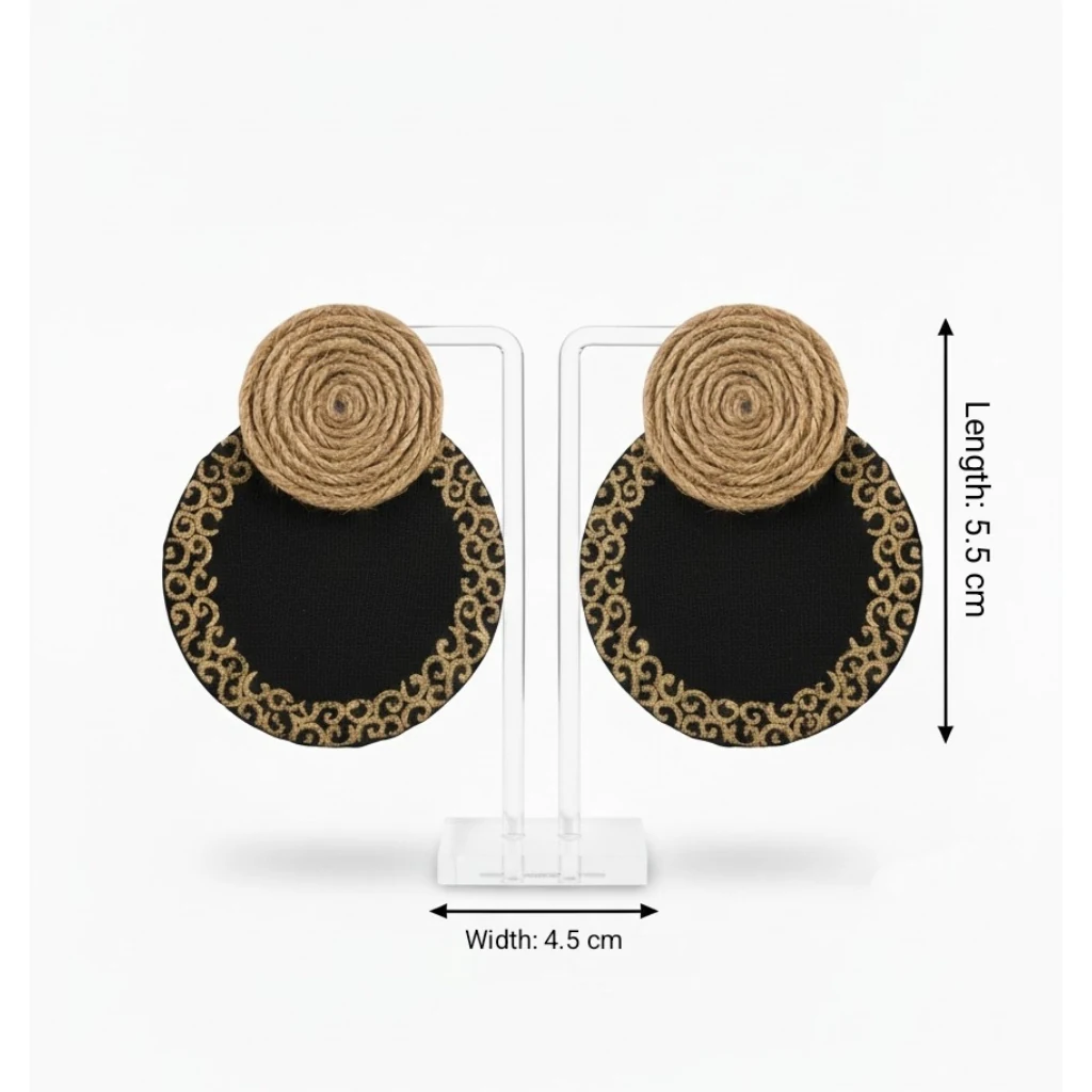 Spiral Jute -painted fabric earrings 