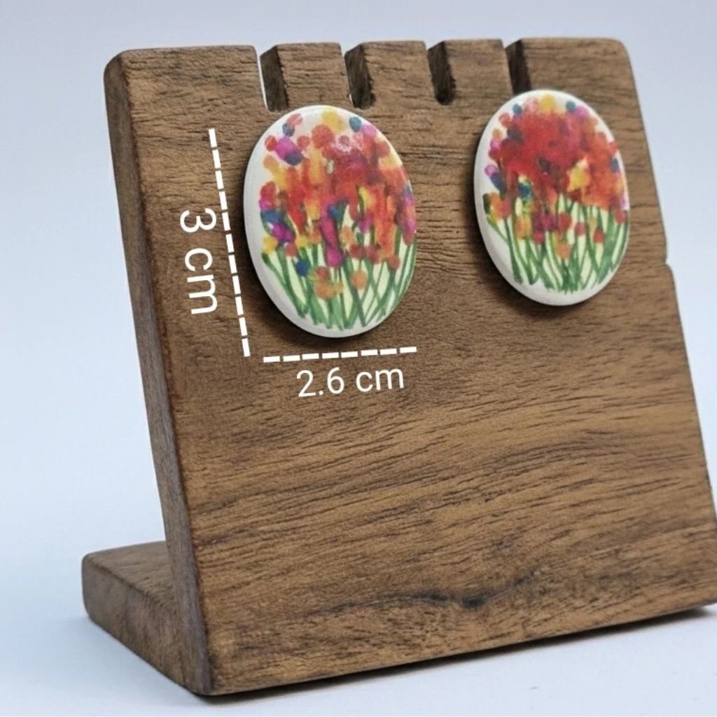 Guldasta - Painted Clay Earrings 