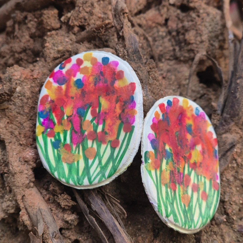 Guldasta - Painted Clay Earrings 