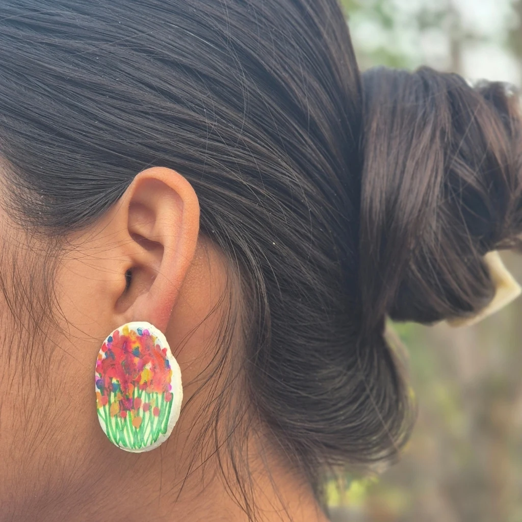 Guldasta - Painted Clay Earrings 