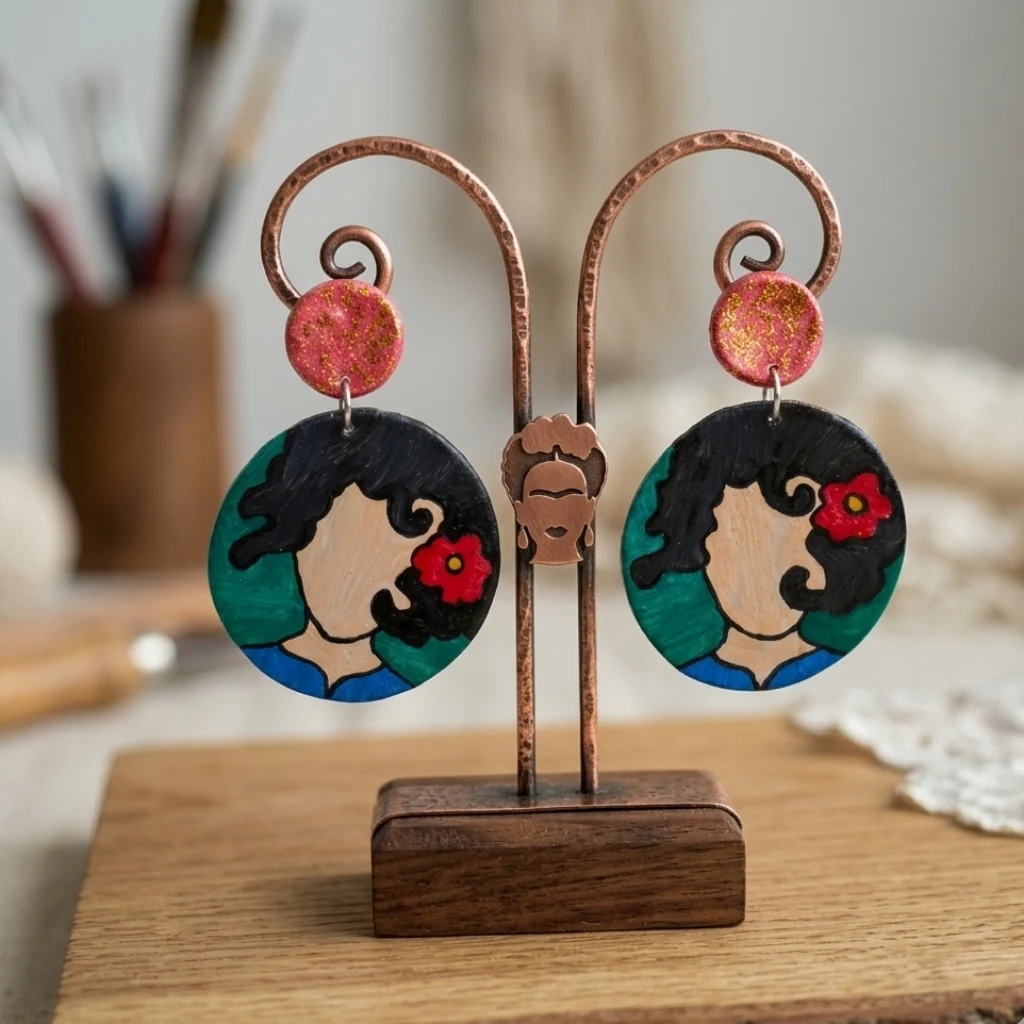 Pretty Woman - Painted Clay Earrings 