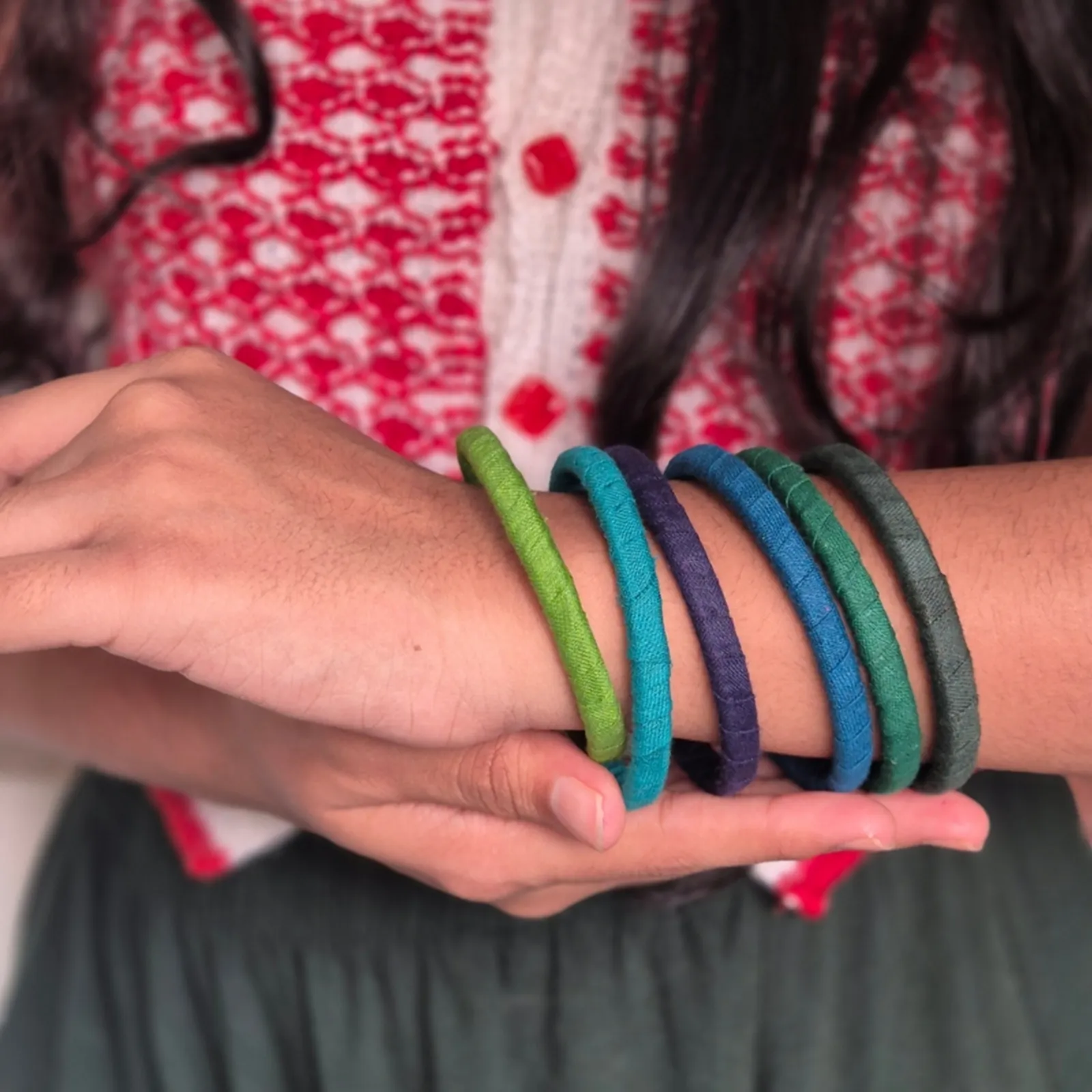 Hariyali Fabric bangles 