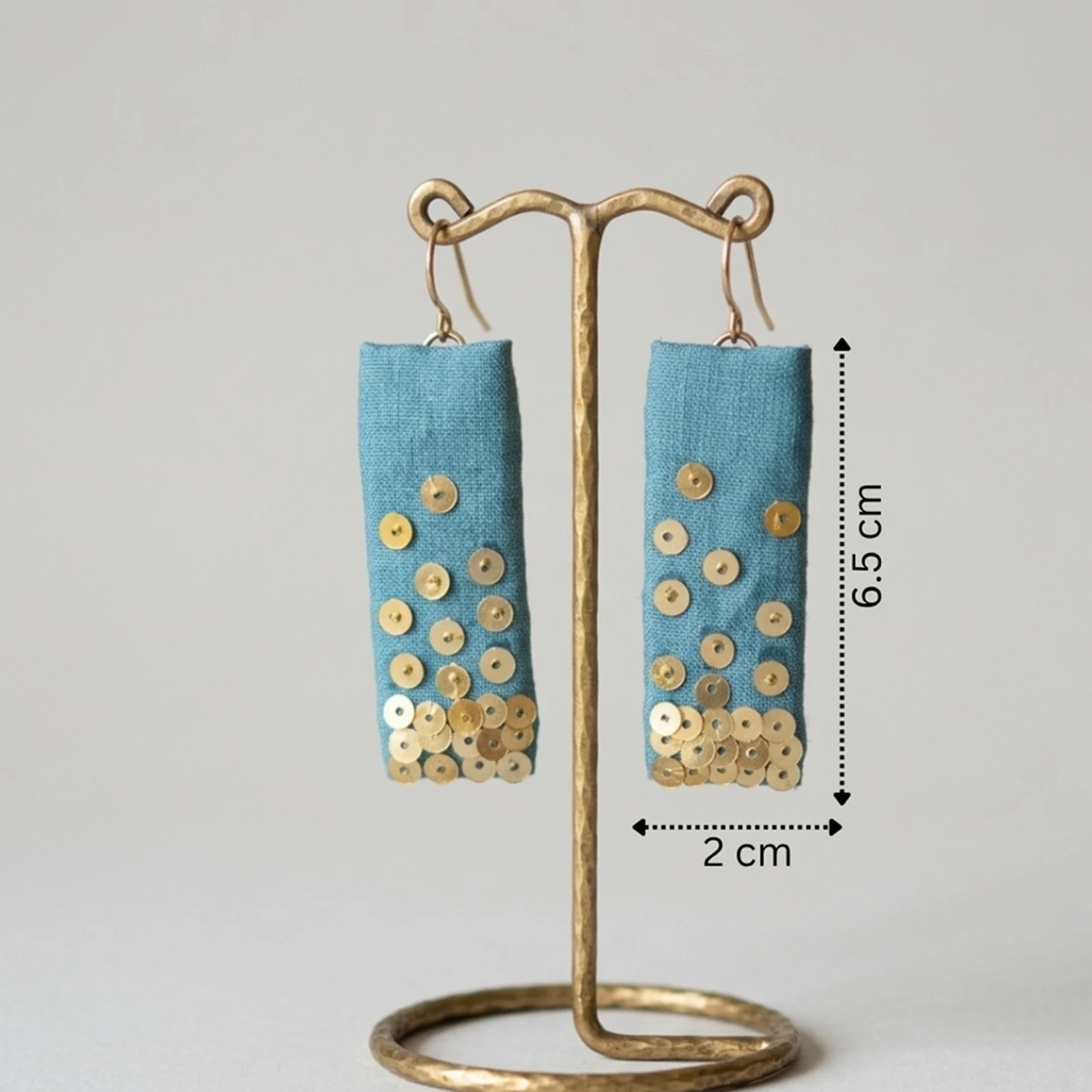 Golden Sequins fabric earrings 