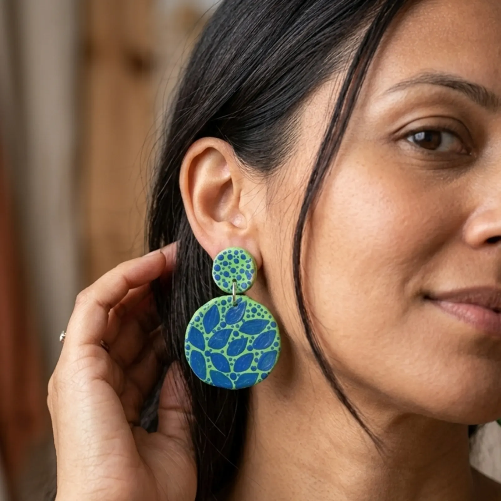 Neeli Patti - Painted Clay Earrings