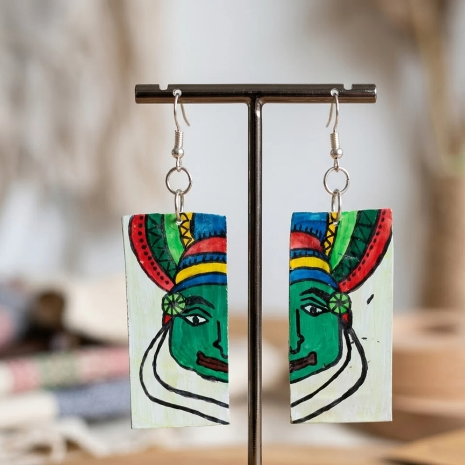 Kathakali -  Painted Clay Earrings