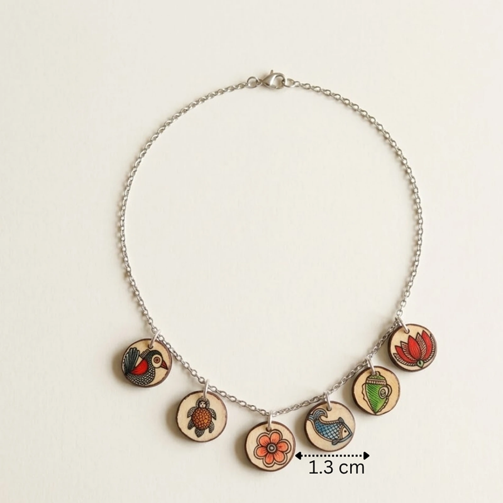 Madhubani - Painted Clay necklace