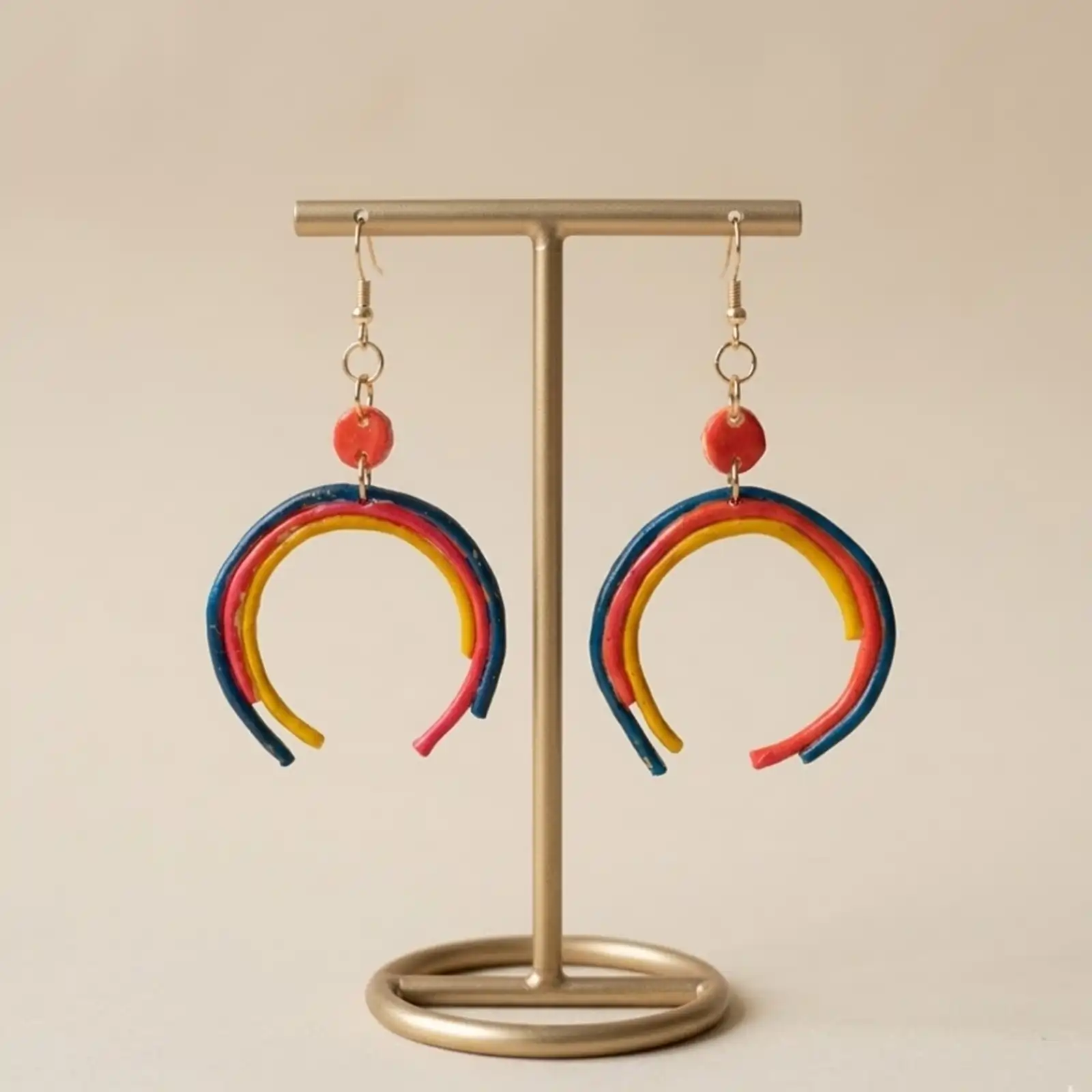 Neon Multicolor-  Painted Clay Earrings 